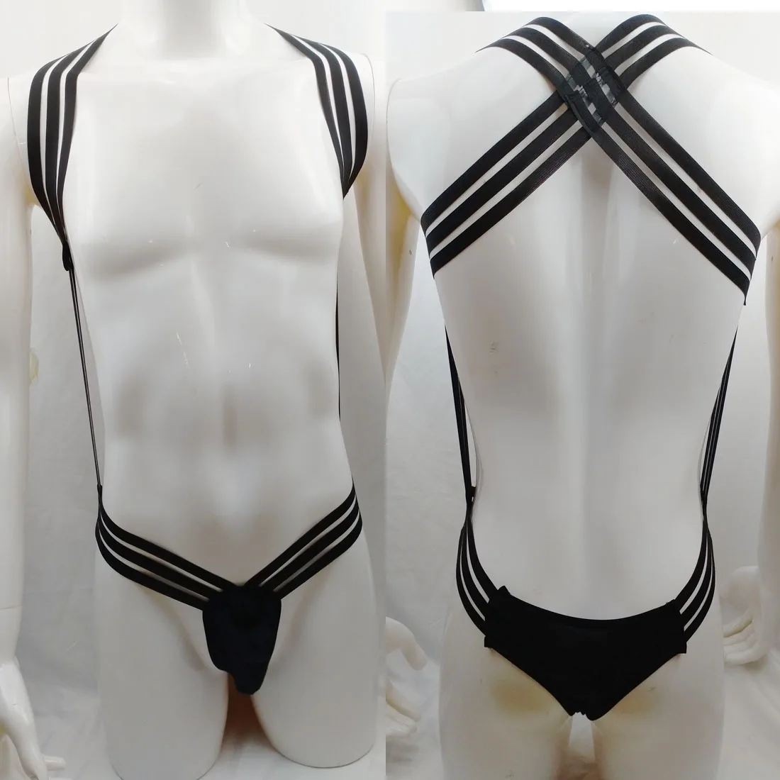 Sexy Bondage Harness Straps Underwear Set Men Elastic Hollow Out Erotic Fetish Costume