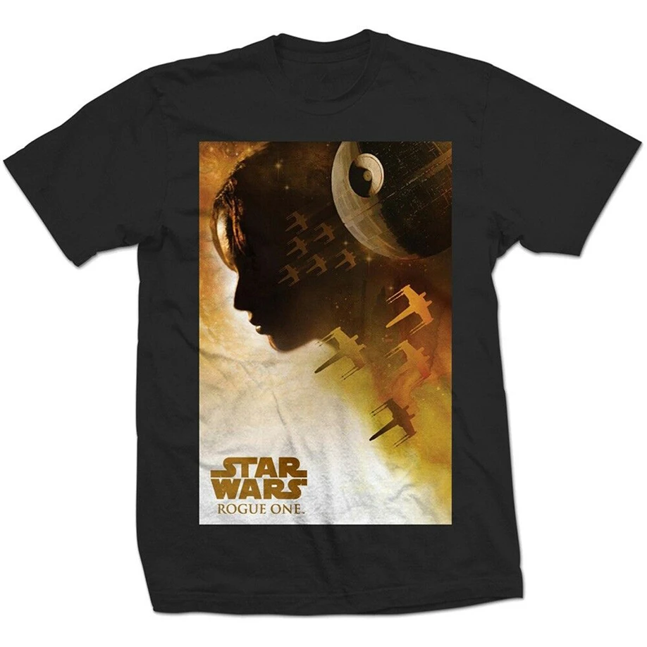 XL футболка для взрослых &quotЗвездные войны&quot-Мужская черная Rogue One Jyn Silhouette