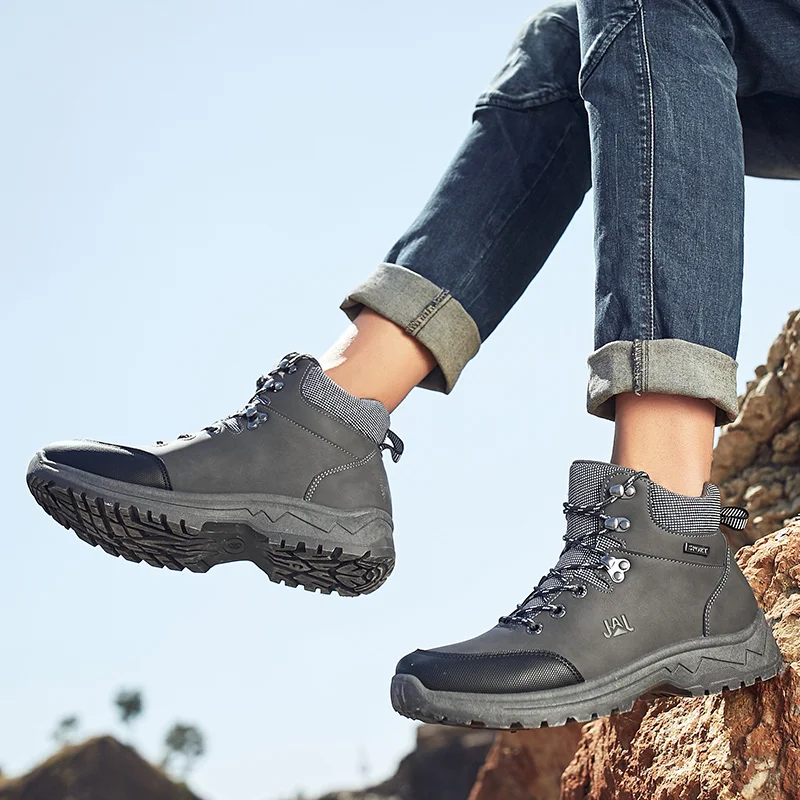 Outdoor Mens Hiking Shoes Waterproof Ankle Boots Men High-top Mountain Climbing Shoes Tactical Military Boots Sneakers Men Shoes