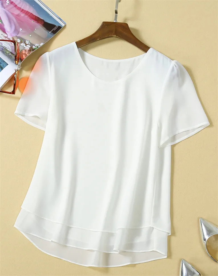 Superiores para Mulheres e Blusas de Chiffon Blusas de Manga Topos de Vestuário de Moda Partes Mulheres Curta Camisas Brancas Coreano Tamanho Grande 6xl 7xl 8xl 15 Brancas Topos de Vestuário de Moda Coreano Plus Size 6XL 7XL 8XL