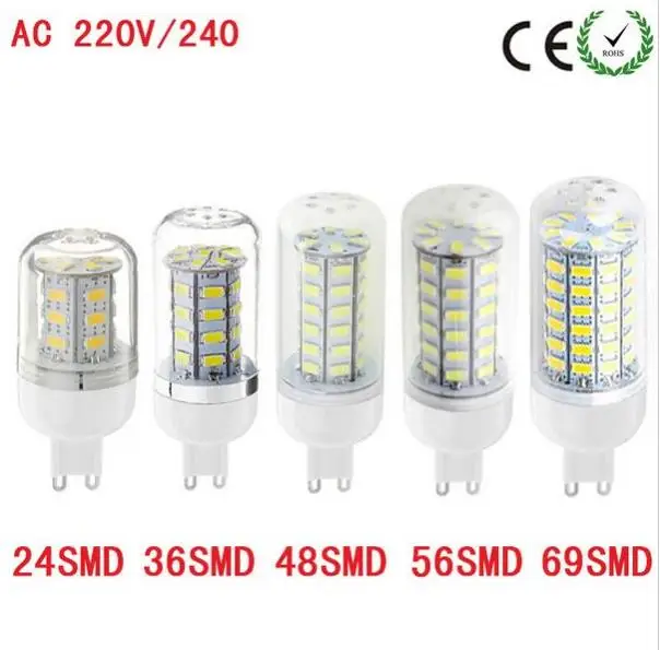 SMD 5730 лампада Led 110V 220V E27 E14 G9 GU10 B22 мозоли СИД светильник 24 36 48 56 69 72 светодиоды рождественские люстры лампы в форме свечи светильник Инж