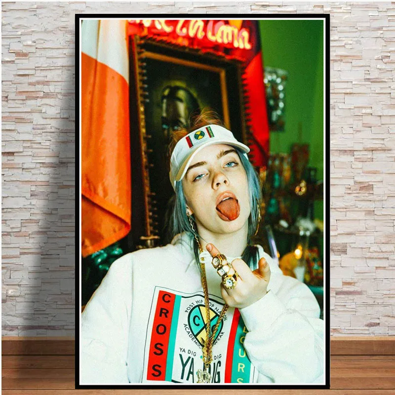 Постер с принтами Billie Eilish, музыкальный альбом, не улыбайся мне, поп-звезда, холст, художественная живопись, настенные картины для гостиной, домашний декор