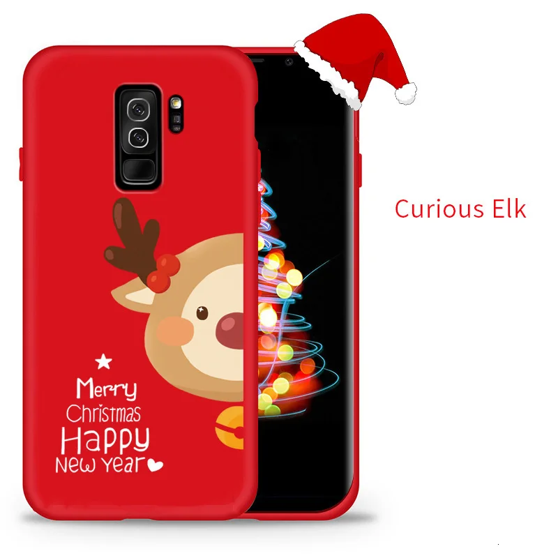 Curious Elk Рождество для samsung Galaxy A30 A50 A5 A7 A8 чехол силиконовый милый чехол Санта Клаус для samsung Galaxy S7 S8 S10 Note 9 10 - Цвет: Curious Elk
