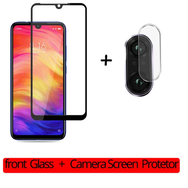 2-in-1 Glass 2-в-1 закаленное Стекло для redmi note 7 7A 8A note 8 pro Камера объектив пленка Экран Защитная крышка для Xiaomi redmi note 7 7 pro Стекло - Цвет: 2-in-1 Glass