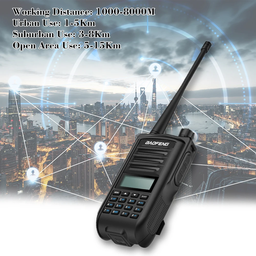 BAOFENG BF UV-7R двухстороннее радио 136-174 МГц 400-470 МГц УКВ двухполосная приёмопередающая установка Pofung UV7R рация FM радио UV 7R