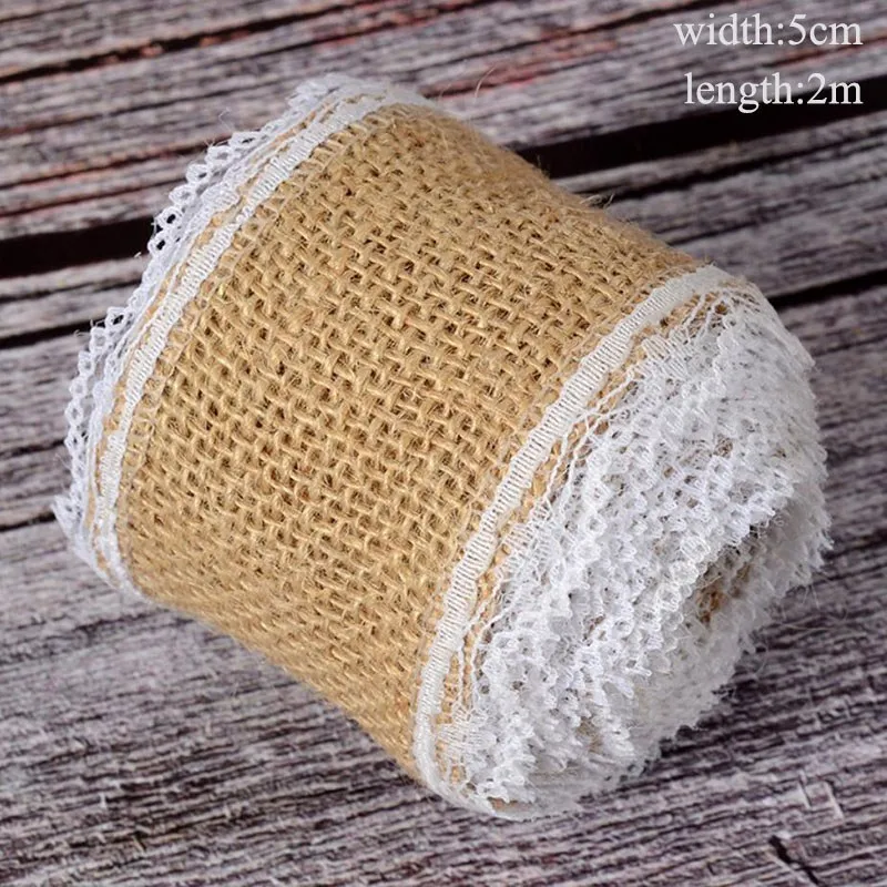 Taoup 10 шт. ретро DIY Sackcloth Винтаж деревенский Свадебные мероприятия партия поддерживает поставки джутовые мешковины Цветы Роза потертый - Цвет: 2m Jute 9