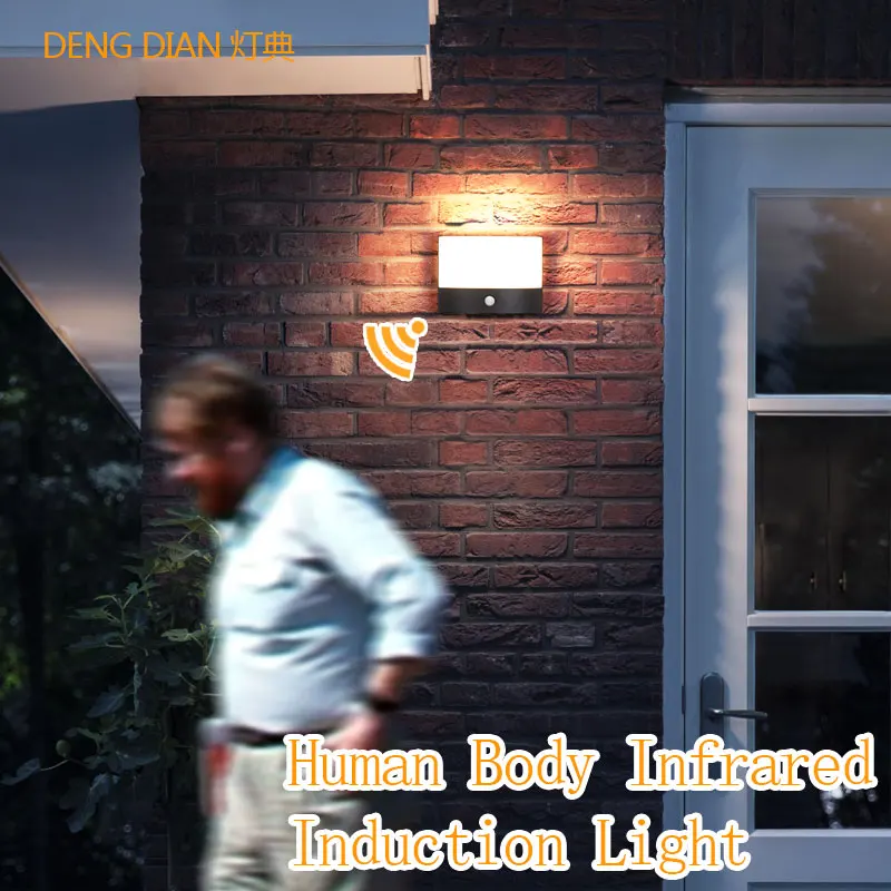 

Modern fashion Sensor Light Wall lamps Outdoor LED Wall Light Sensor Front Door Light Garden 9W IP54 Aluminum PC Diffuser EMC