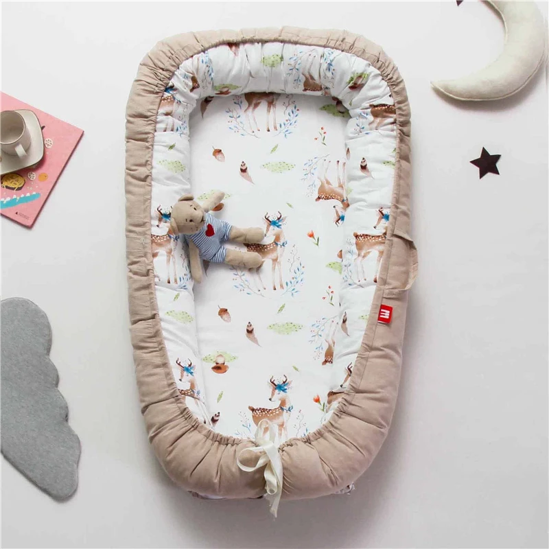 Portable bionic bed Nest Toddler Cotton Cradle Baby Bassinet Bumper Foldable Sleeper Babynest for Newborn Travel Bed Crib