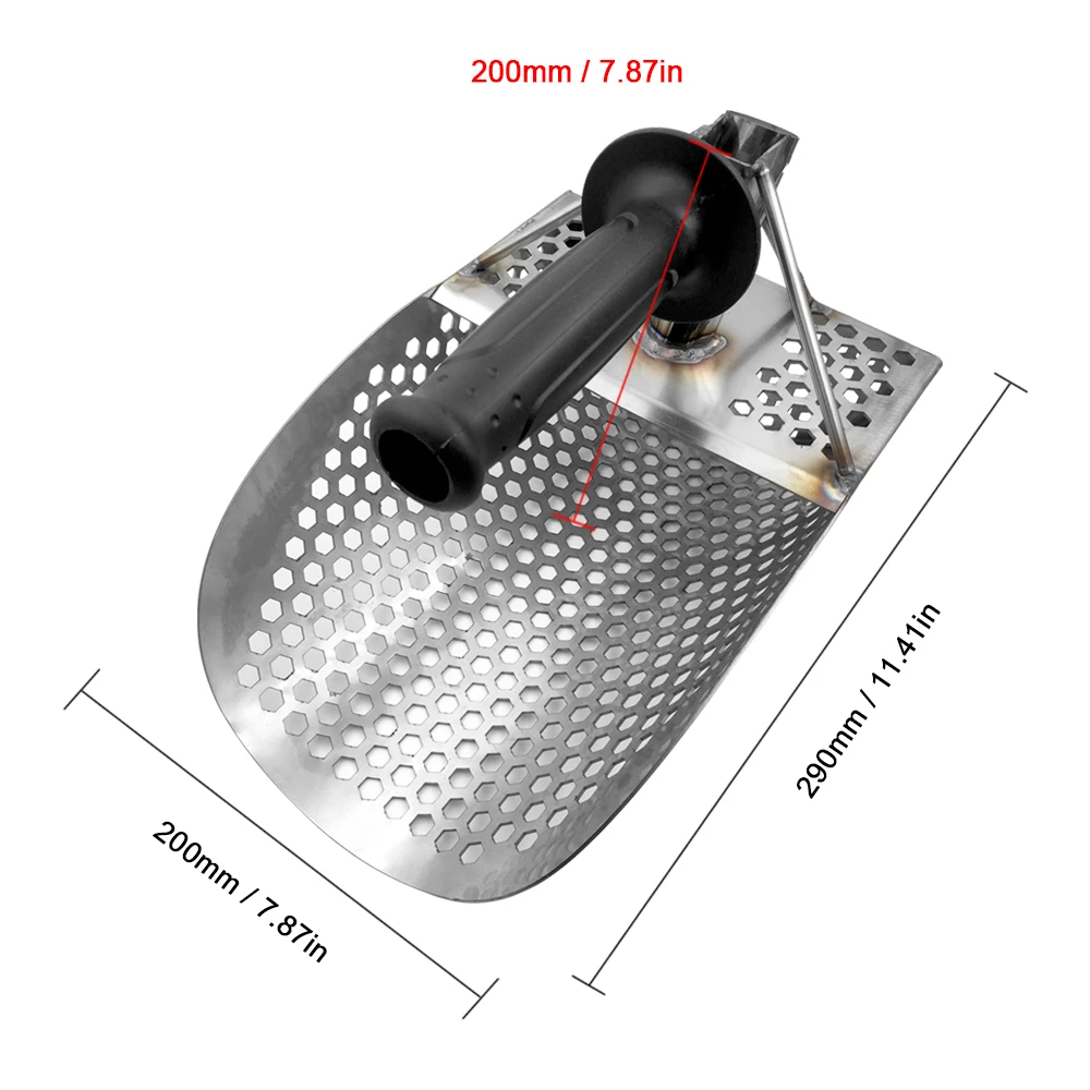 Пляжный песочный Совок с ручкой металлодетектор инструмент из нержавеющей стали детектор быстрого просеивания металлоискатель