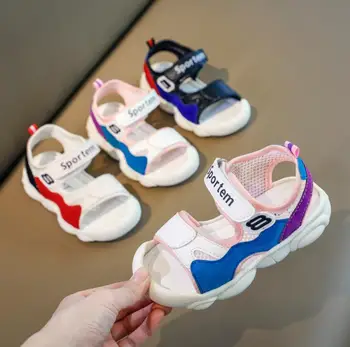 

New Summer Baby Boy Shoes Kids Beach Sandals for Boys Soft Leather Bottom Non-Slip Closed Toe Safty Shoes Children Sandals
