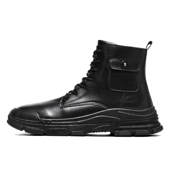 

Autumn and winter men's high-top shoes Martin boots work boots motorcycle boots leather shoes