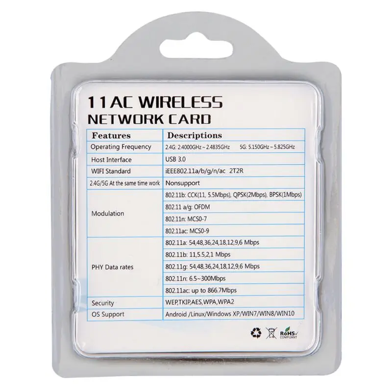 OOTDTY Mini 2,4G/5,8G двухдиапазонный wifi USB 3,0 1200 Мбит/с LAN беспроводной адаптер приемник сетевая карта встроенная антенна для Windows