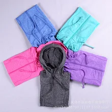 Спортивные куртки женские с капюшоном на молнии с длинным рукавом Эластичность Бег Йога Фитнес костюм весна и лето тонкий