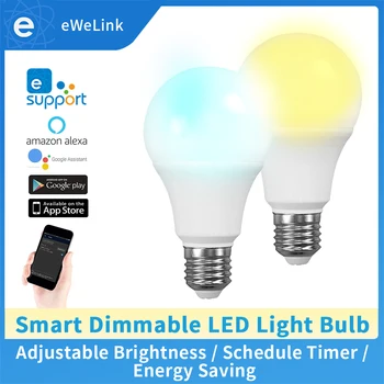 

Timethinker Smart Bulb LED WiFi Light Ewelink APP 5.5W E27 LED Lamps Warm Cold Light Changing Dimmable with Alexa /Google Home
