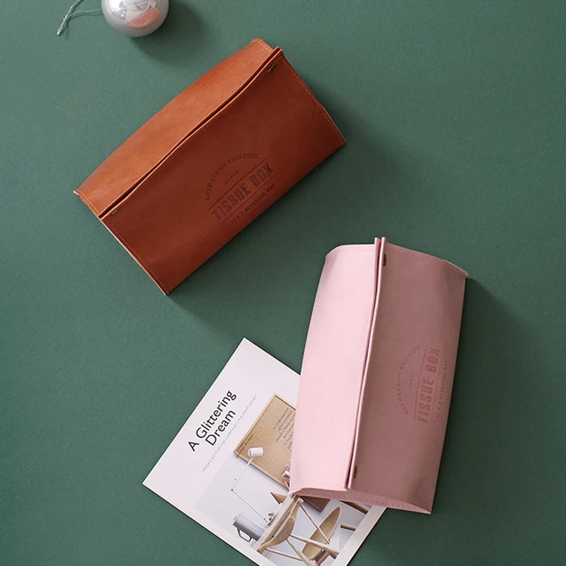 Container Towel Napkin Tissue Holder Ins Nordic Leather Box Paper Dispenser Case For Office Home Decorati | Дом и сад