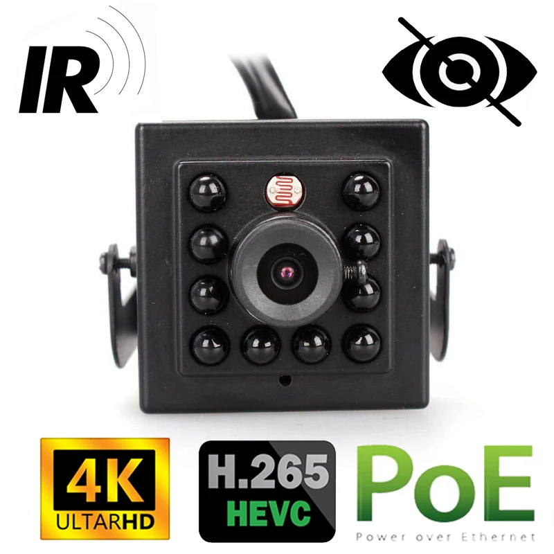 4K Ultra HD 8MP IP Camera Indoor H.265 Onvif Mini Small CCTV Night Vision IR 940nm POE Security Camera Inside Birdcage Machine