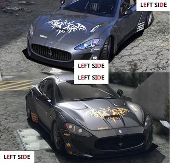 

LEFT SIDE HD Inkjet Engraving Bat Totem Cover Modified Body Universal Car Sticker Sunscreen Waterproof Accessories