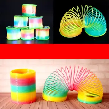 

Ant Children's spring toy rainbow circle elastic pull ring magic glowing oversized nostalgic colorful stacks oflightsaber