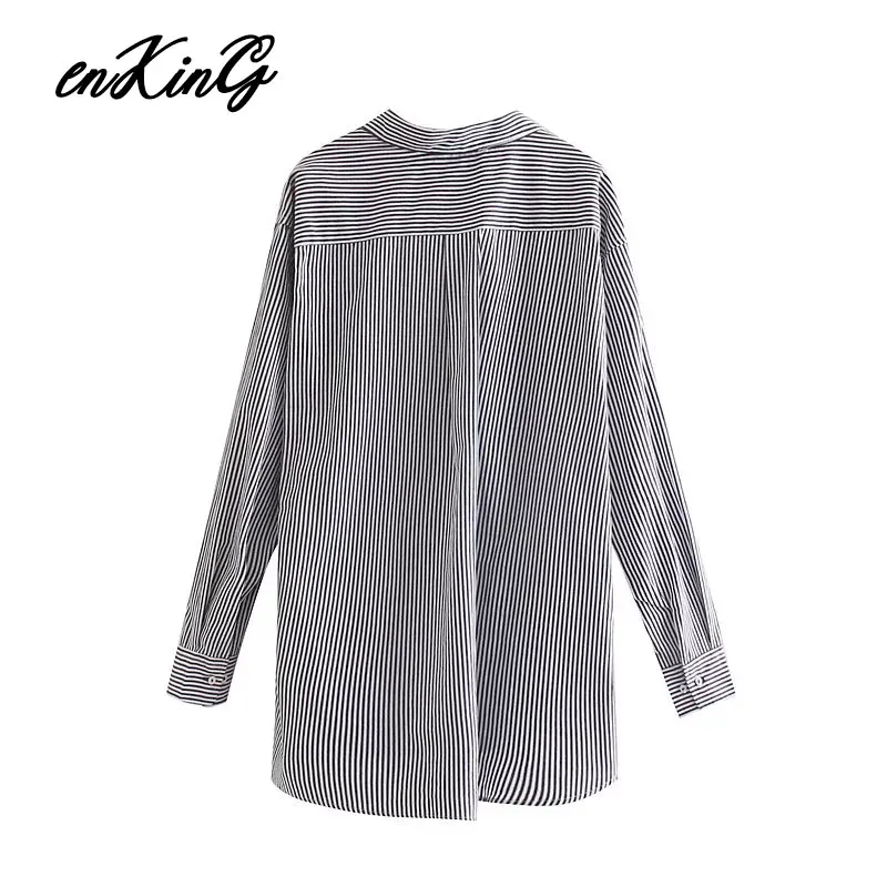 Английский стиль винтажные свободные полосатые большие blusas mujer de moda кимоно рубашка женские Топы И Футболки