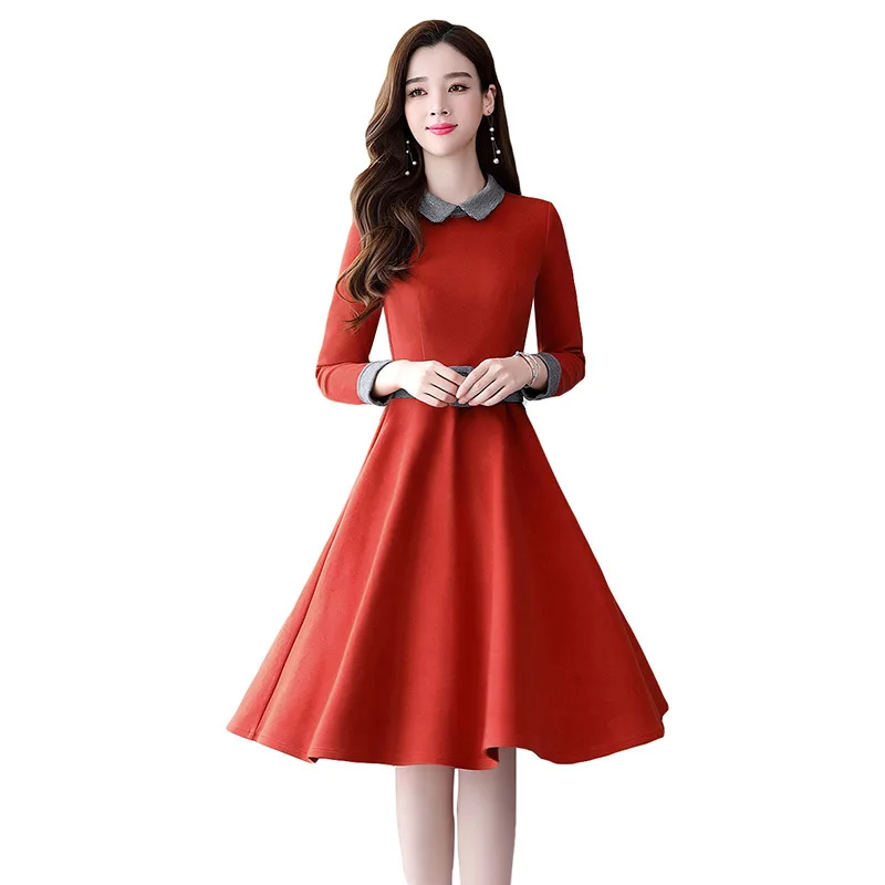 

Autumn And Winter Woolen Dress Women's Mid-length 2019 New Style Thick Slimming Within Collocation Overcoat Base Winter Skirt