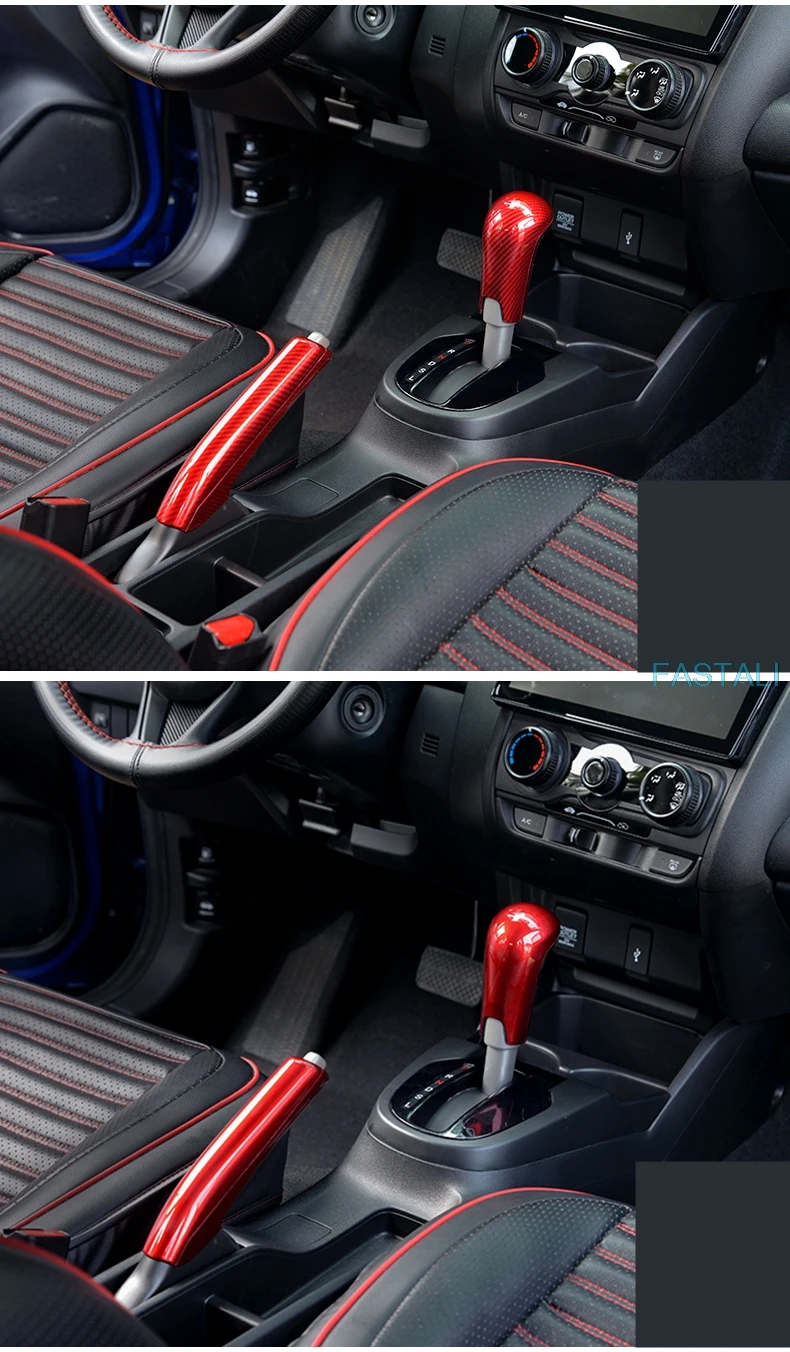 Для Honda FIT JAZZ-19 Шестерня ручного тормоза крышка все включено ABS карбоновая ручка для файла Тормозная крышка украшения аксессуары