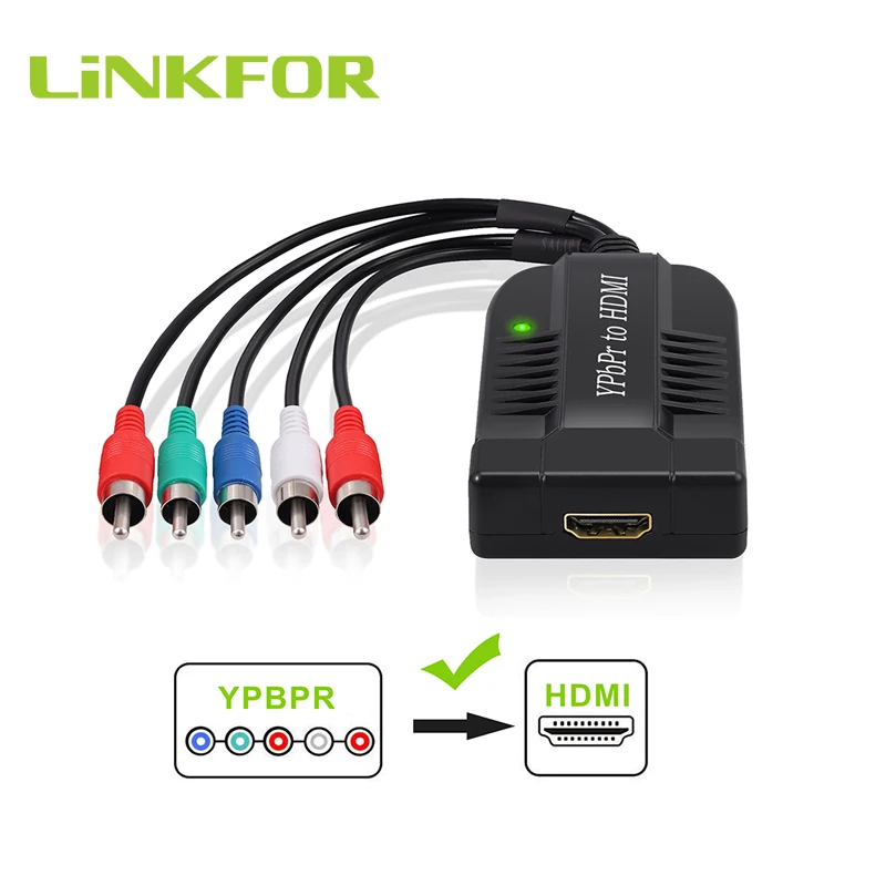LiNKFOR YPBPR RGB компонентный видео аудио к HDMI конвертер мужской адаптер для PS3 xbox 360 HDTV PC