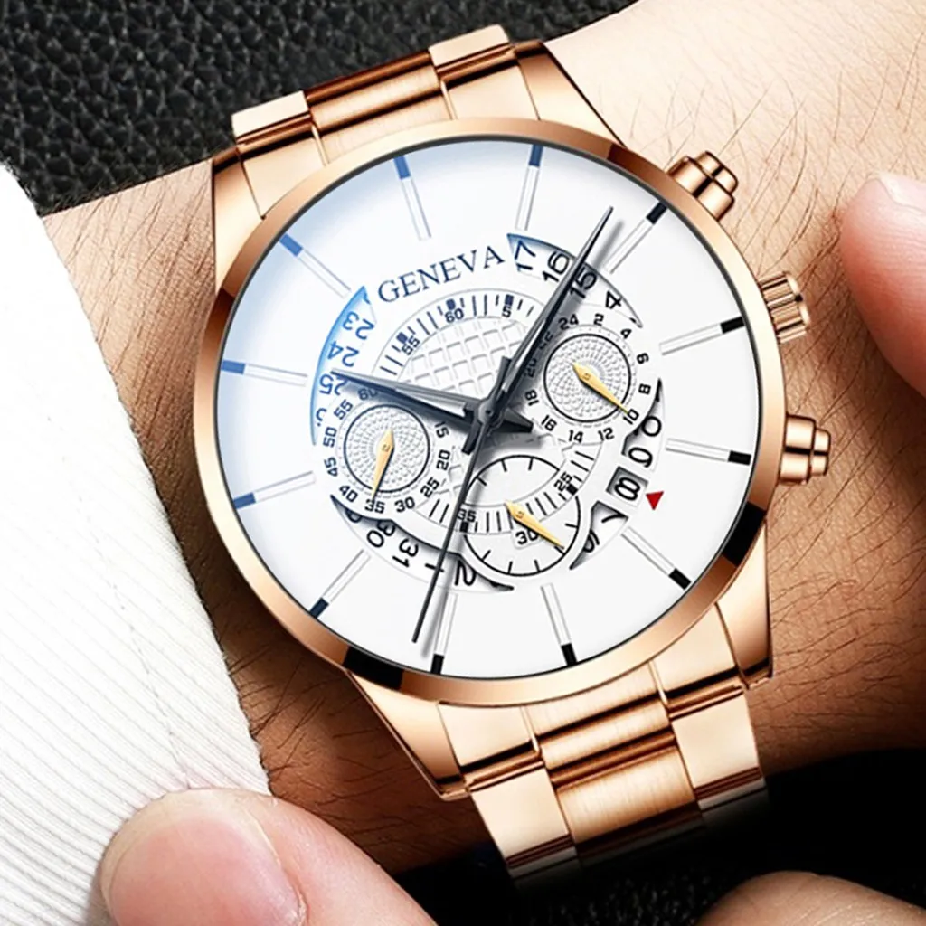 Fashion Cool Unique Digital Literal Multi Layer Dial Men Quartz Mesh Belt Watch Automatic Luxury Clock Men Waterproof Mechanic