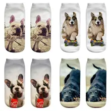 Новая мода 3D Kawaii Собаки Кошки корги бульдог женские носки с милыми животными унисекс носки до щиколотки для женщин, мужчин, девочек и мальчиков
