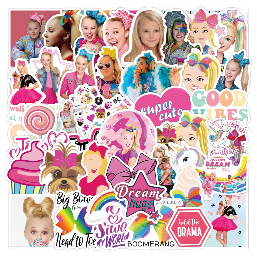 50 шт. JOJO Siwa милая розовая наклейка с граффити для девочек сделай сам багаж ноутбук