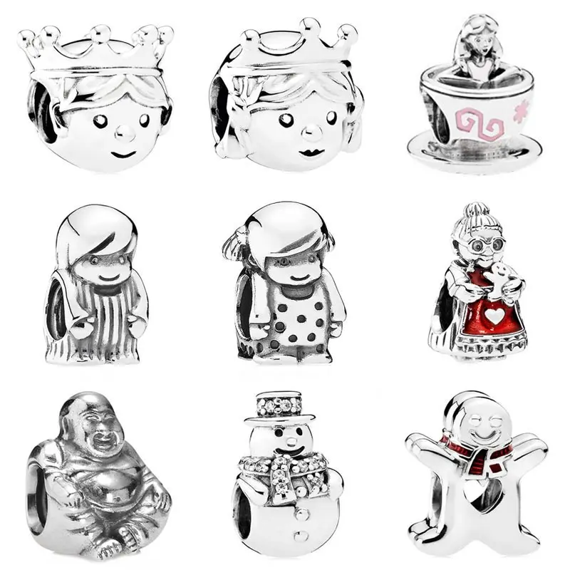 

Cute Precious Prince Princess Boy Girl Alice In Wonderland Tea Cup Charm Fit Pandora Bracelet 925 Sterling Silver Charm Jewelry