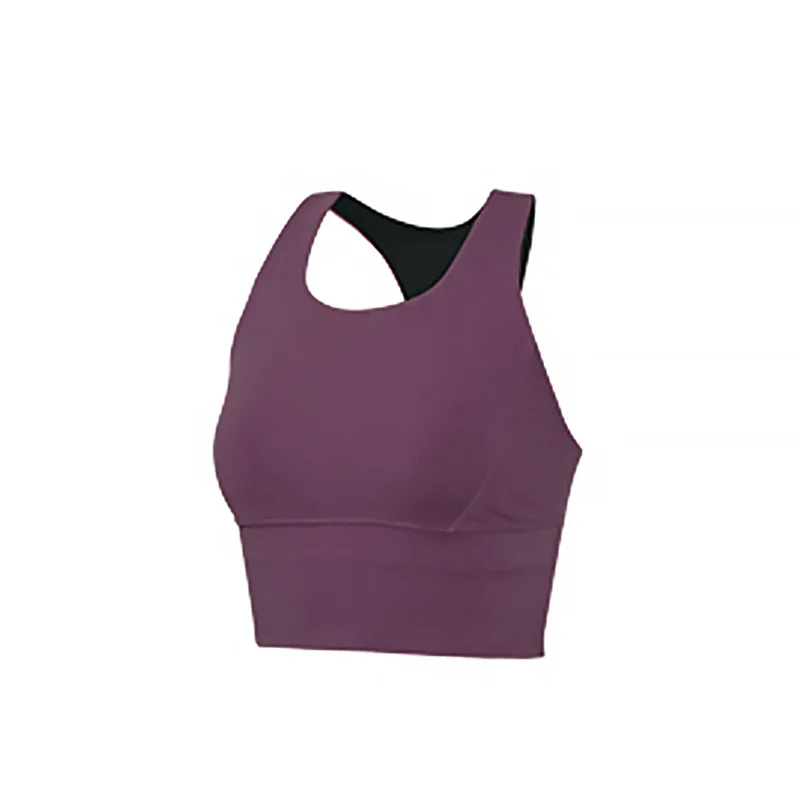 bra purple Спортивный бюстгальтер с подкладкой, леггинсы с высокой талией, комплект для йоги, 2 пары, идеально впитывающие пот штаны, спортивный костюм для фитнеса, женская одежда - Цвет: bra purple