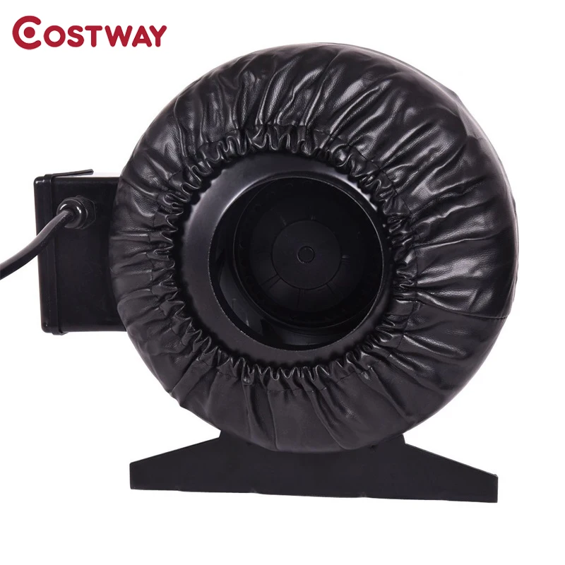 

COSTWAY 4" Inch Inline Hydroponics Exhaust Fan Black Iron Small Air Conditioning with a Fan Mount and a Holster EP22744