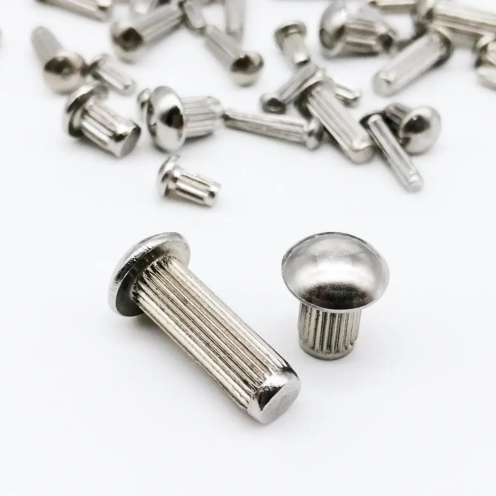 

10/50pcs M2 M2.5 M3 M4 M5 304 Stainless Steel Button Round Head Knurled Shank Solid Rivet Self Plugging GB827 Diameter 2 3 4 5mm
