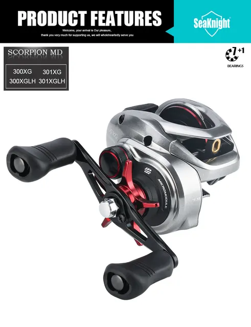 2021 SHIMANO SCORPION MD 300XG 301XG 300XGLH 301XGLH Baitcasting Fishing  Reel Low Profile Long Cast Big Saltwater Fishing Tackle