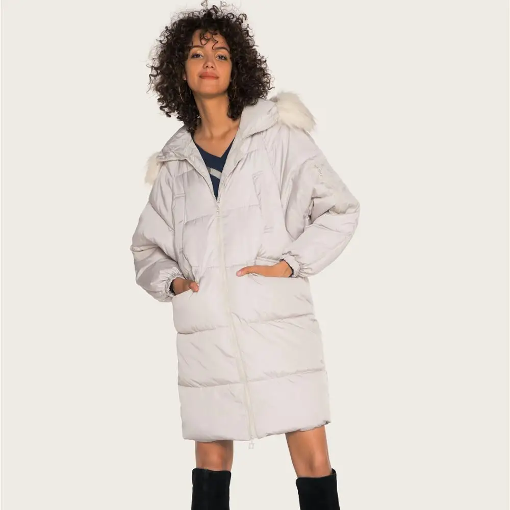 ZA модное зимнее повседневное одноцветное длинное пуховое пальто женская зимняя одежда теплая 90% белая пуховая парка куртка с капюшоном