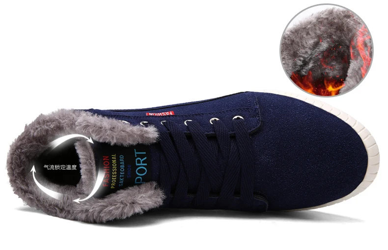Winter Shoes Men Warm Plush Snow Boots For Man Big Size Outdoor Ankle Boots Man
