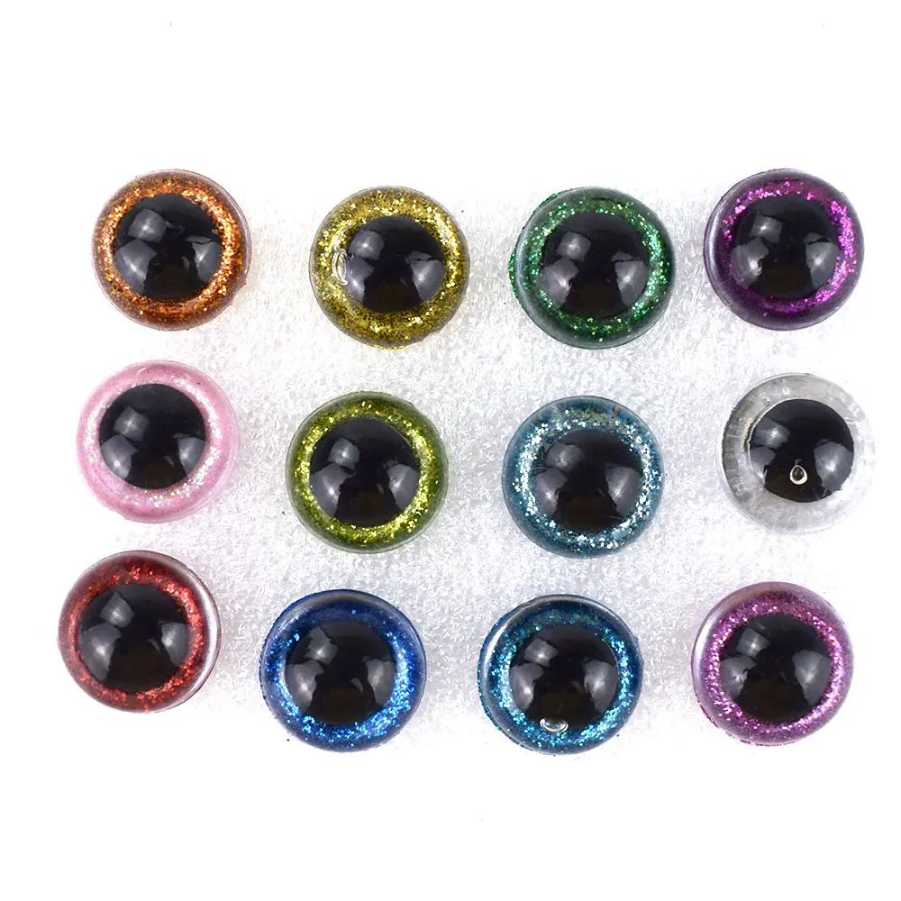 Ojos de seguridad de plástico con purpurina 3D transparente para juguetes  de ganchillo, manualidades, fabricación de muñecas, ojos seguros para  bebés, 10/12/14/16/18/20/25/30/35mm, 20 unidades - AliExpress