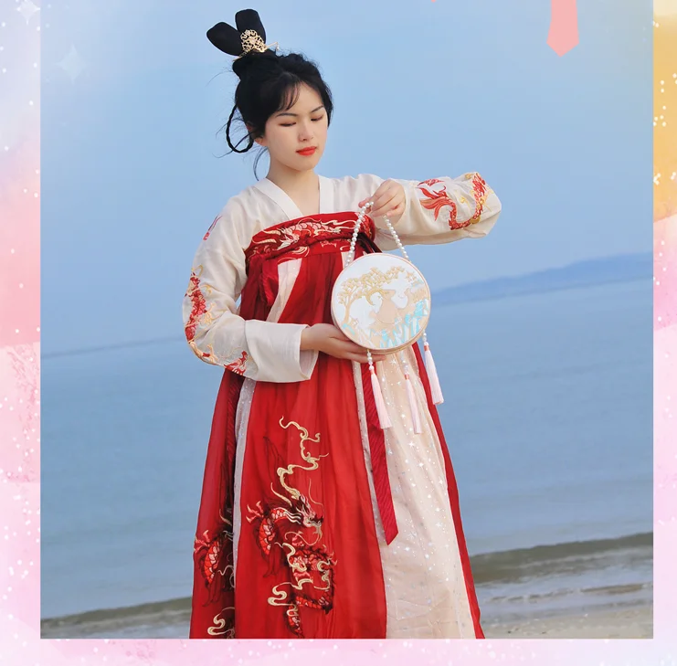 Angelatracy Hanfu Chinese Tiger Dragon Embroidery Tassel Rabbit Sheep Snake Horse Mouse Cow Monkey Pig Shoulder Circular Bags