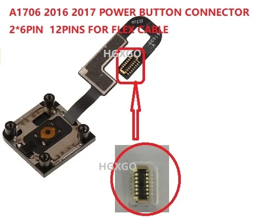 10 шт. Кнопка питания гибкий кабель Разъем для macbook pro 13 &quot15&quot A1706 A1707 2016 2017