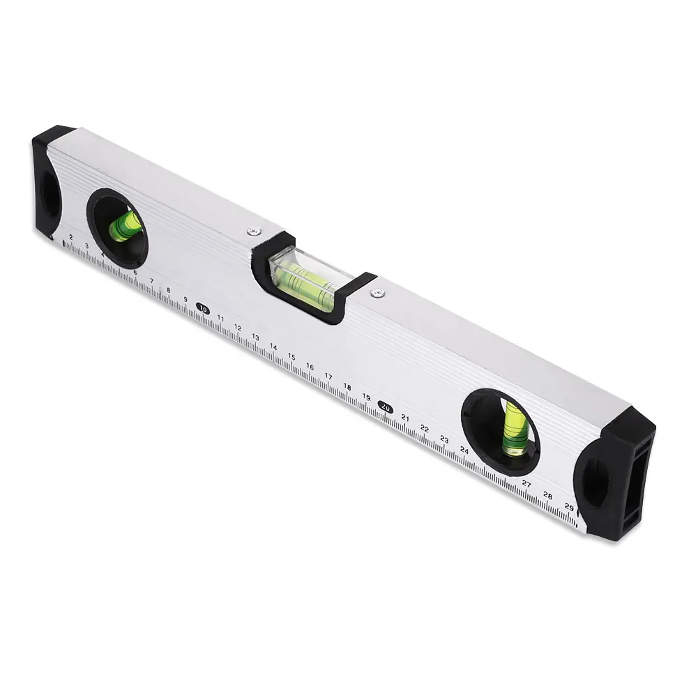 Spirit Level Plaything 300 мм горизонтальная линейка инструмент измерительная линейка Серебро Прочный угловой Калибр студенческий алюминиевый сплав