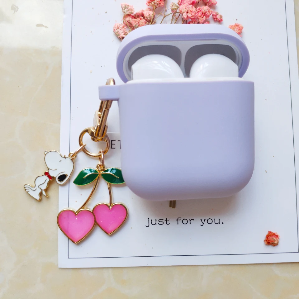 Милый силиконовый чехол из корейской норки для Apple Airpods, чехол, аксессуары, Bluetooth наушники, защитная крышка, персиковый брелок для ключей