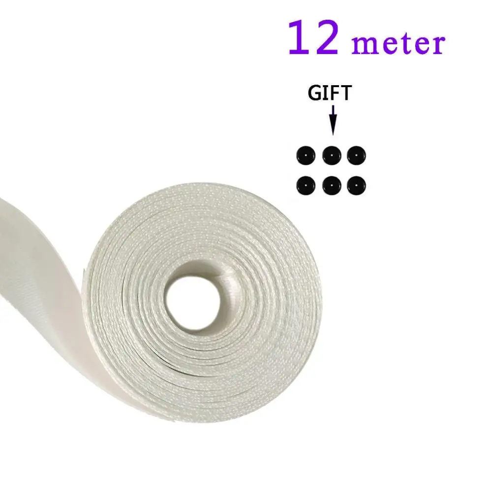 White Car Seat Belt Webbing 3-30Meters Universal Car Personalized Modification Seat Belt Webbing Car Accessories - Название цвета: 12Meter