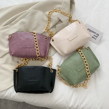 

Fashion Exquisite Shopping Bag Retro Casual Women Totes Shoulder Bags Female Leather Solid Color Chain Handbag