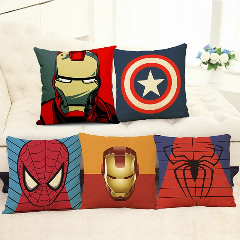 Аксессуары Marvel Капитан Америка льняные наволочки Железный Человек-паук аниме
