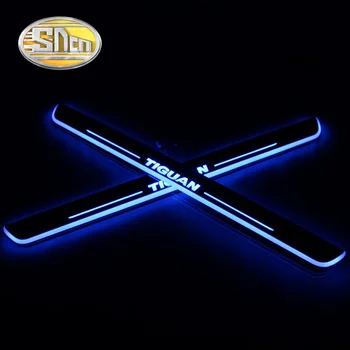 

SNCN Waterproof Acrylic Moving LED Welcome Pedal Scuff Plate Pedal Door Sill Pathway Light For Volkswagen Tiguan 2013 2014 2015