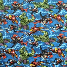 105 см Ширина Marvel супер герой печать темно-синий хлопок ткань для мальчиков одежда занавески домашний текстиль наволочки DIY-BK724