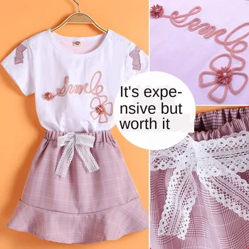 

2020 Girls Summer T-shirt + Skirt New Fashion Suit Girls 10 To 12 Years 5 Little Girls 6 Summer 7 Children's Two-piece Set