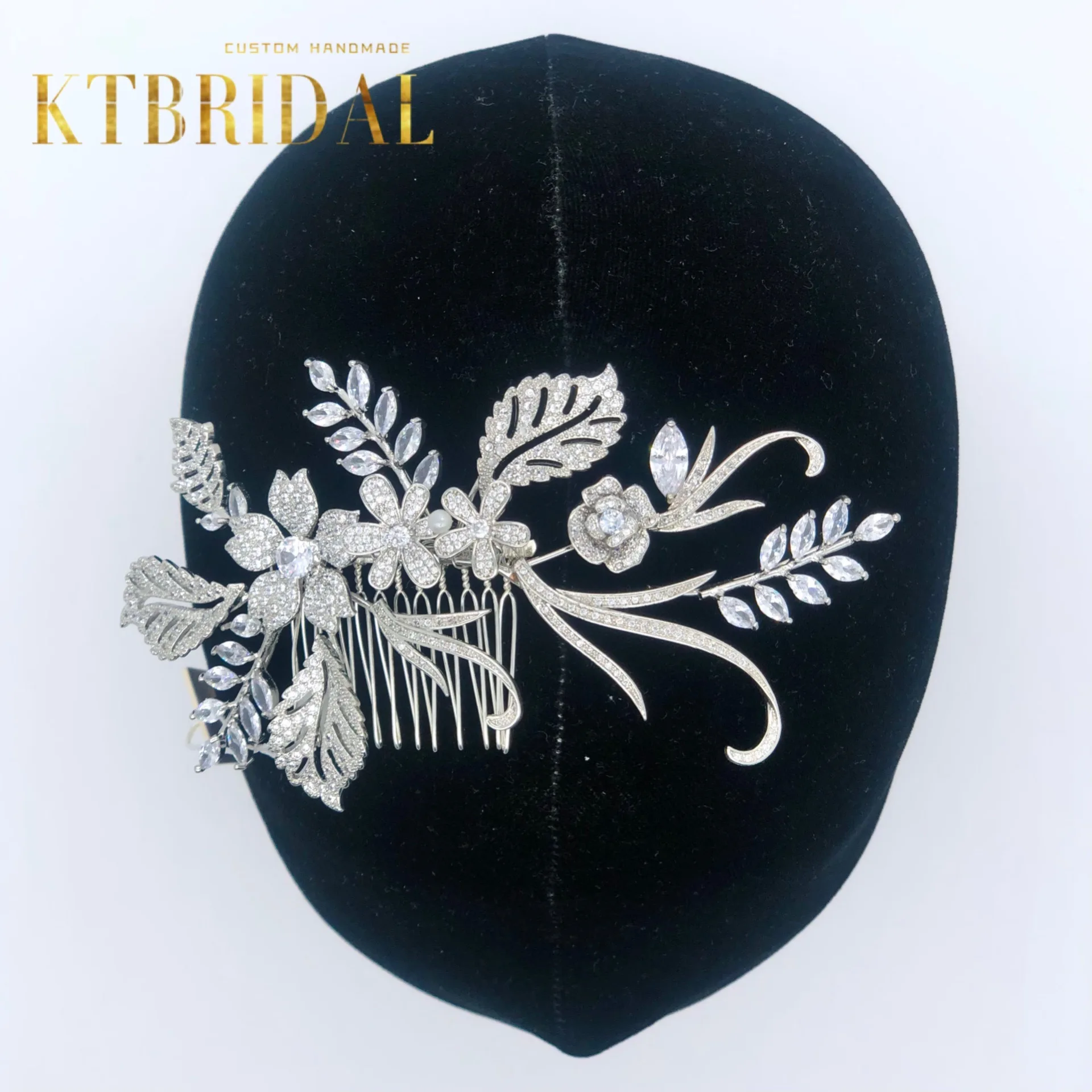 

New Tiara Crowns Lucury Bridal Flower Comb Headpieces Party Ball Fashion Design KTBRIDAL Women Bridal Gift Wedding Accessiories