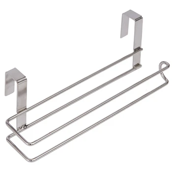 

Stainless Steel Kitchen Tissue Holder Hanging Bathroom Toilet Roll Paper Holder Towel Rack Kitchen Cabinet Door Hook Holder