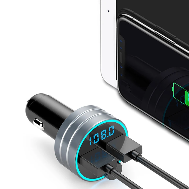 Автомобильный Bluetooth MP3-плеер Автомобильное зарядное устройство Bluetooth fm-передатчик приемник QC3.0 двойной USB металлический корпус автозапчасти XC-76
